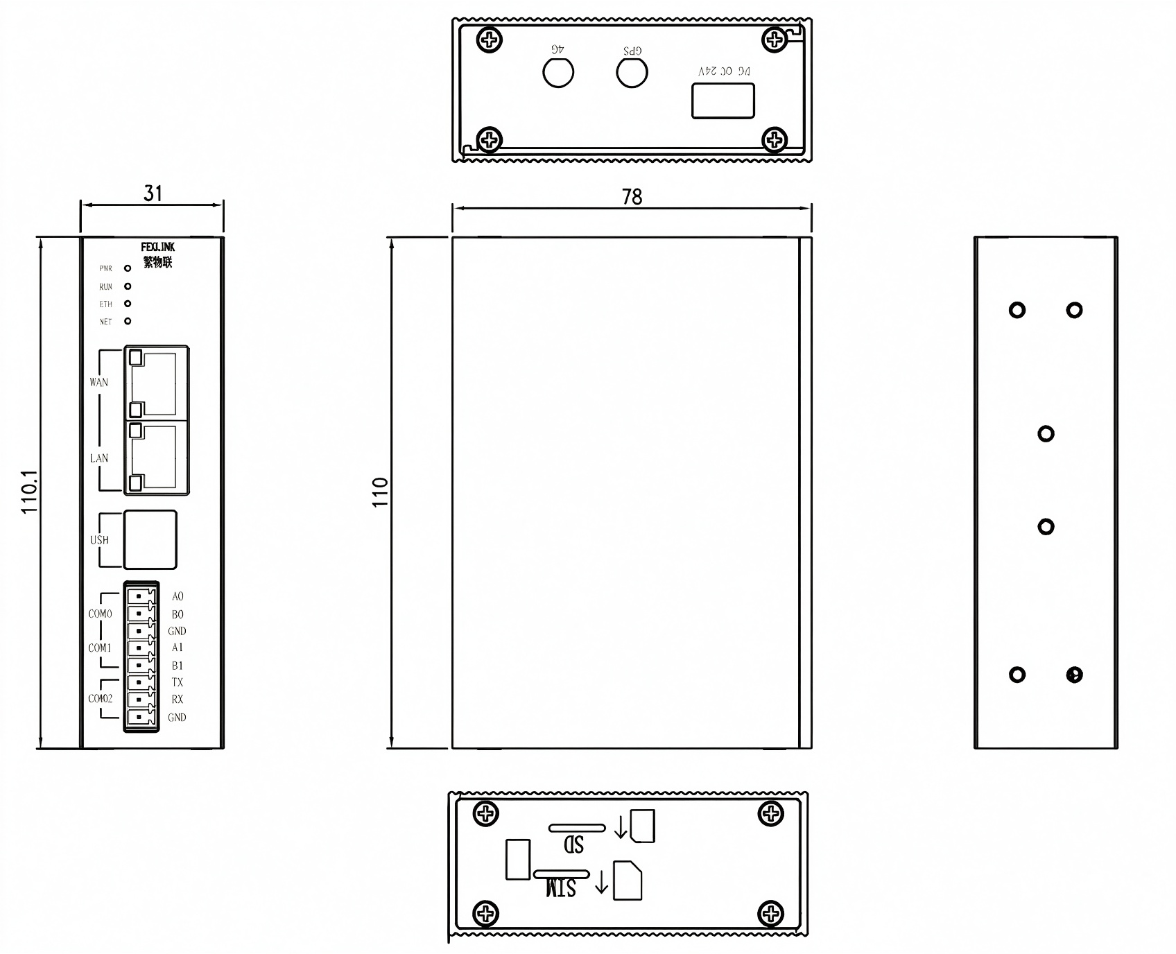 CW Edge Computing Gateway installationdimensionImage