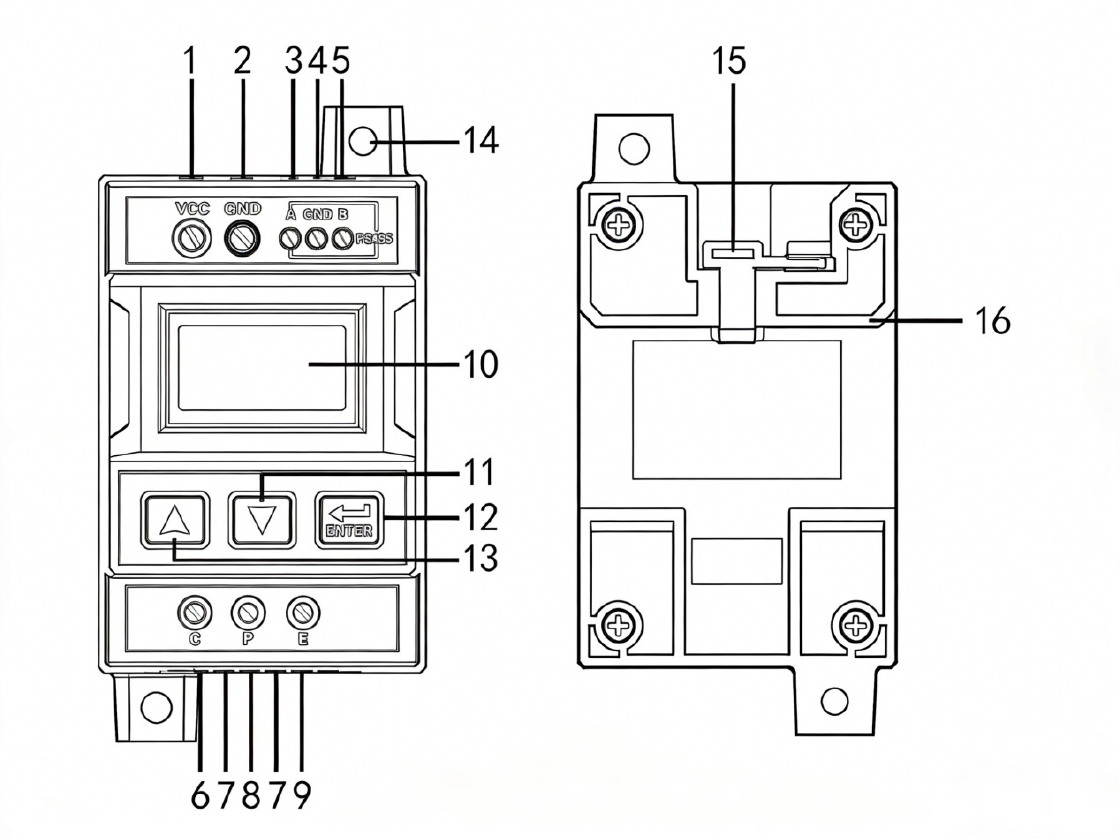 Grounding Resistance Monitor (Indoor) Interface diagram