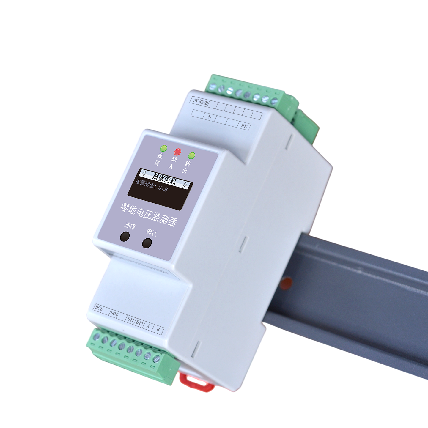 ESP Neutral-Ground voltage Monitor DIN rail mounting